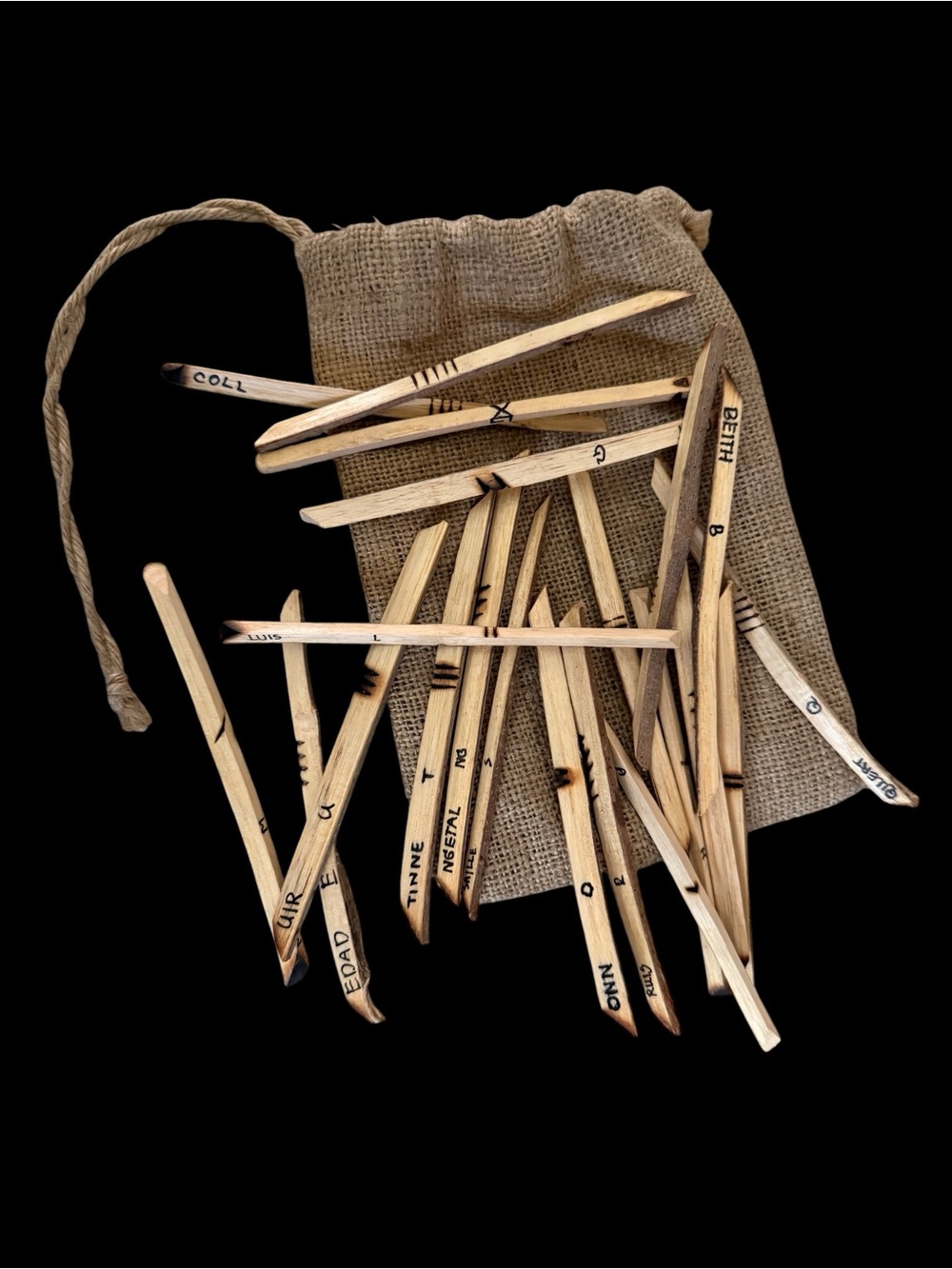 Ogham staves traditional Celtic divination sticks from Witch’s estate sale